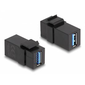 Delock Keystone Module USB 5 Gbps A Female to A Female Black