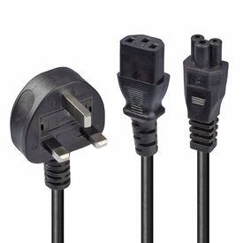 Lindy 2.5m UK to IEC C13 C5 Splitter Cable