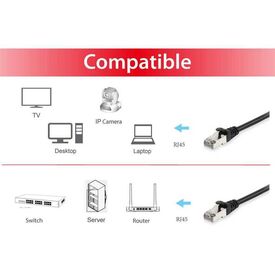 Equip Cat 6 S/FTP 1m Black Patch Cable