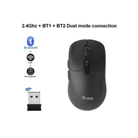 Equip 245123 Dual-Mode Wireless Mouse 6-Button Black