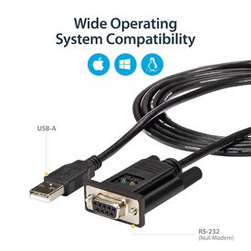 StarTech ICUSB232FTN USB to Null Modem RS232 Serial FTDI