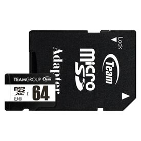 TeamGroup 64GB microSDXC U1 Class 10 Card + SD Adapter