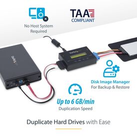 StarTech.com Standalone 2.5 / 3.5” SATA Hard Drive Duplicator w/ Multi HDD / SSD Image Backup Library