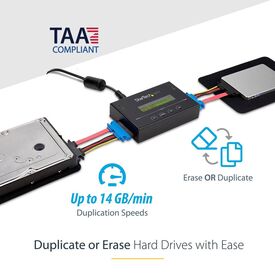 StarTech.com Standalone 2.5 / 3.5” SATA Hard Drive Duplicator and Eraser