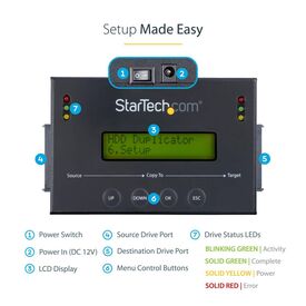 StarTech.com Standalone 2.5 / 3.5” SATA Hard Drive Duplicator and Eraser