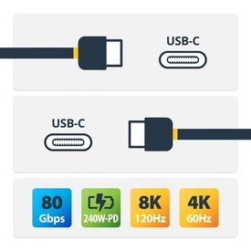 StarTech.com USB4 Cable 1.5m 80Gbps 240W White