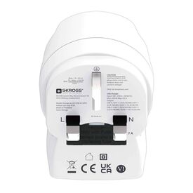 SKROSS Europe to UK Travel Adapter Type G with USB-C/USB-A
