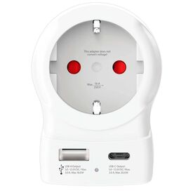 SKROSS Europe to UK Travel Adapter Type G with USB-C/USB-A