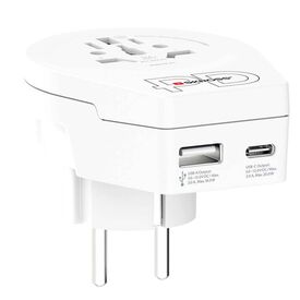 SKROSS World to Europe Travel Adapter with USB-C/USB-A
