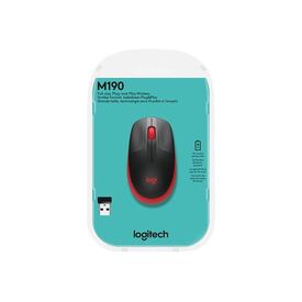 Logitech M190 Full-Size Wireless Mouse Red 910-005908
