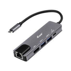 Equip 133489 USB-C 5-in-1 Adapter HDMI 4K 30Hz Gigabit LAN 100W PD