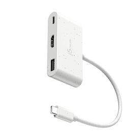 j5create JCA379EW-N Eco-Friendly USB-C Adapter HDMI 4K 30Hz USB-A 5Gbps 100W PD White