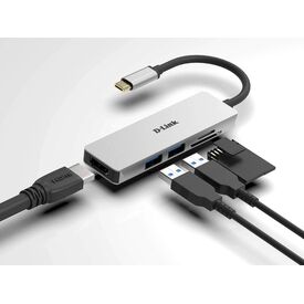D-Link DUB-M530 5-in-1 USB-C Hub HDMI 4K 30Hz SD MicroSD Card Reader