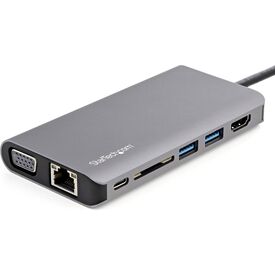 StarTech.com DKT30CHVAUSP 8-in-1 USB-C Mini Travel Dock HDMI 4K 30Hz VGA Gigabit Ethernet 100W PD
