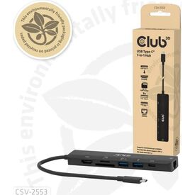 Club 3D CSV-2553 7-in-1 USB-C Hub HDMI 4K 60Hz Gigabit Ethernet 100W PD