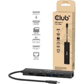 Club 3D CSV-2553 7-in-1 USB-C Hub HDMI 4K 60Hz Gigabit Ethernet 100W PD