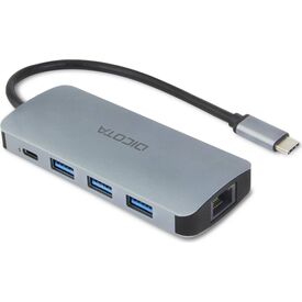 DICOTA D32062 8-in-1 USB-C Multi Hub HDMI 4K 30Hz Gigabit LAN 100W PD