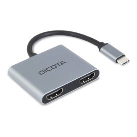 DICOTA USB-C 4-in-1 Mini Dock Dual HDMI 4K 100W PD Silver