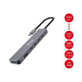 Equip USB-C 6-in-1 Multiport Adapter HDMI 4K 100W PD