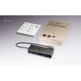 i-tec USB-C Triple 4K HDMI Video Adapter 100W Power Delivery Black