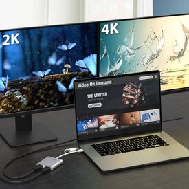 j5create JCA365 USB-C to Dual HDMI 4K Adapter Silver