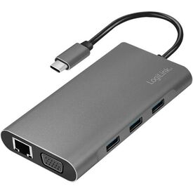 LogiLink UA0383 USB-C 10-in-1 Dock 4K HDMI VGA GbE
