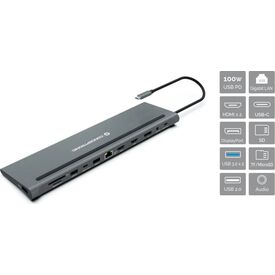 Conceptronic DONN17G USB-C 12-in-1 Triple 4K Dock 100W