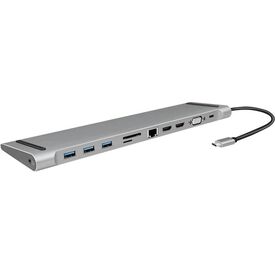LogiLink USB-C 11-in-1 Dock 2x HDMI VGA 4K GbE 100W PD