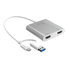 j5create JCA365 USB-C to Dual HDMI 4K Adapter Silver