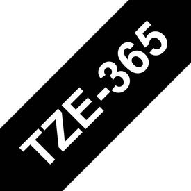 Brother TZe365 White on black Roll (3.6 cm x 8 m) - TZE365
