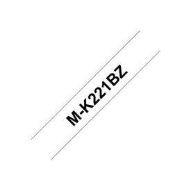 Brother M-K221BZ Black on White Non-Laminated M Tape 9mm x 8m