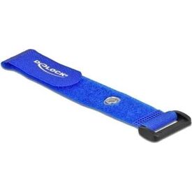 Delock Hook & Loop Cable Tie 19 cm Blue, 5 Pack