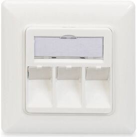DIGITUS DN-93821 3-Port Keystone Wallplate 80x80mm White