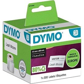 DYMO 11356 Name Badge Labels 89x41mm White 300 per Roll