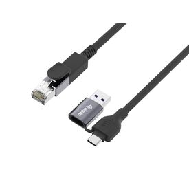 Equip 133102 2-in-1 USB-C USB-A to RJ45 Gigabit Cable 2m