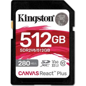 Kingston Canvas React Plus V60 512GB SDXC UHS-II Memory Card