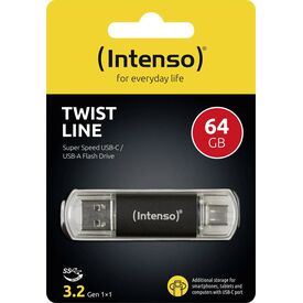 Intenso Twist Line 64GB USB-A + USB-C Flash Drive