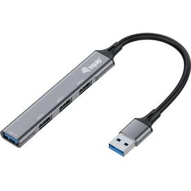 Equip 128960 4-Port USB-A Hub Grey Aluminium