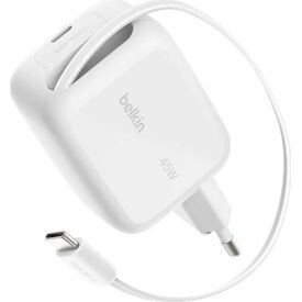 Belkin UltraCharge Retractable GaN Charger 45W White