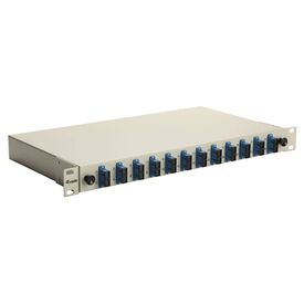 Equip 12-Port Fiber Optic Splice Box, SC Duplex, OS2, 1U, Equipped, Grey (337301)