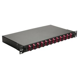 Equip 12-Port Fiber Optic Splice Box, SC Duplex, OM4, 1U, Equipped, Black (337304)