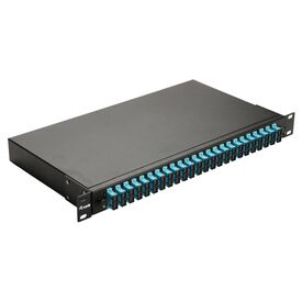 Equip 24-Port Fiber Optic Splice Box, SC Duplex, OM3, 1U, Equipped, Black (337312)