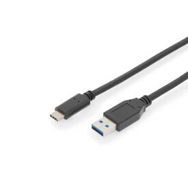 DIGITUS USB-C to USB-A Cable 10 Gbps 1 m Black