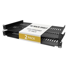 StarTech.com 1U Vented Rack Shelf 25 cm 2-Pack Black
