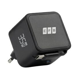 EFB G352CE 35W GaN Charger Retractable USB-C Cable Black