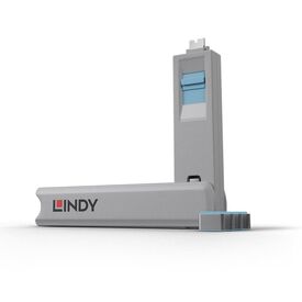 Lindy 40465 USB-C Port Blocker Kit Blue 1 Key 4 Locks