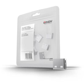 Lindy 40464 USB-A Port Blocker Pack White 10 Locks