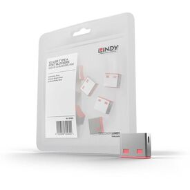 Lindy 40460 USB-A Port Blocker Pack Pink 10 Locks