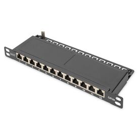 DIGITUS DN-91612S-SL-EA Slim Cat 6A 12-Port 0.5U Panel