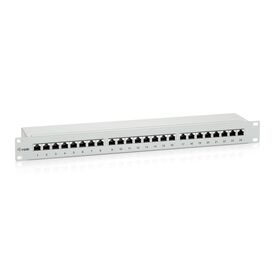 equip 326324 Premium Cat 6 Shielded 24-Port 1U Panel Grey